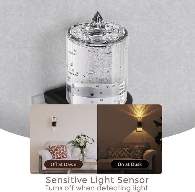 Briignite Flameless Candle Night Light, Bubble Night Lights Plug into Wall, Candle Nightlight with Light Sensor, Dimmable LED Night Light Plug in, Warm White 3000K Nightlight for Hallway Bathroom