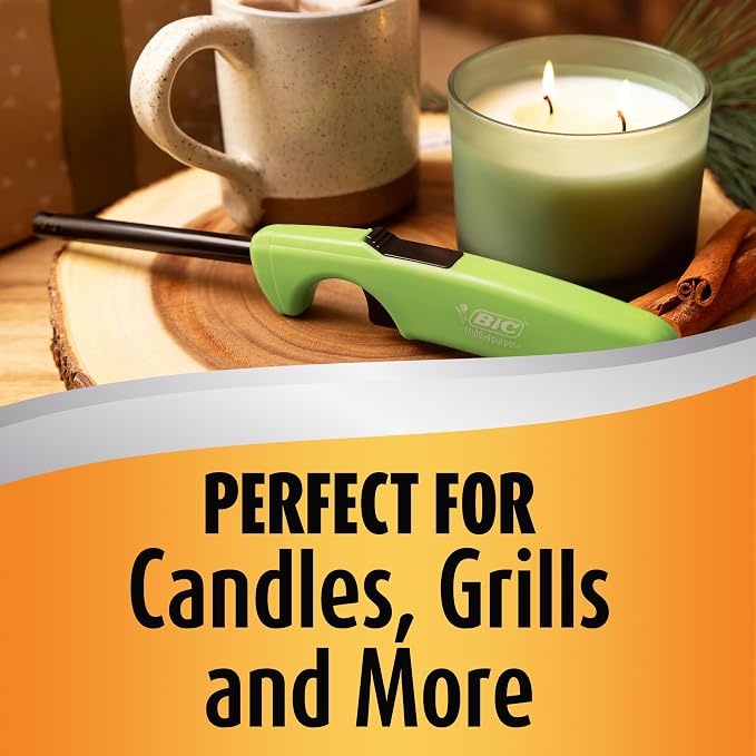 BIC Multi Purpose Lighter with Long Metal Wand, Classic Collection, Great Lighter for Candles, Grills and Fireplaces, 10 Count Pack of Lighters