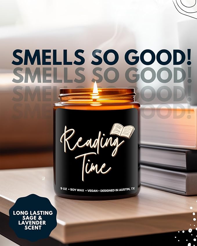 Book Lover Candle, Unique Book Lovers Club Presents, Thoughtful Gift Ideas for Bookworms and Librarians, Ideal Reading Gifts for Readers, for Birthday, Christmas, Special Occasions, Gift Ready