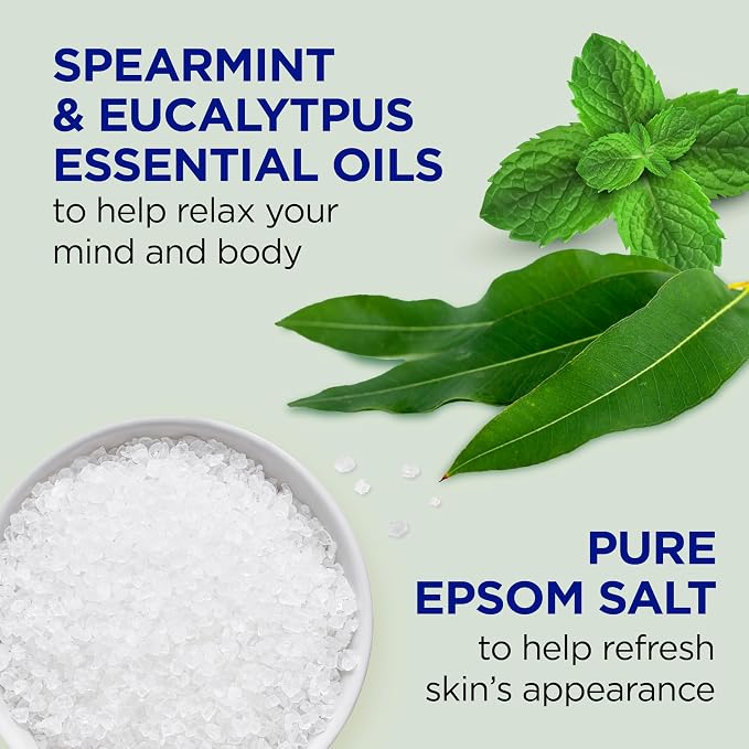 Dr Teal's Foaming Bath with Pure Epsom Salt,Relax & Relief with Eucalyptus & Spearmint,34 fl oz,2 Count (Pack of 6)