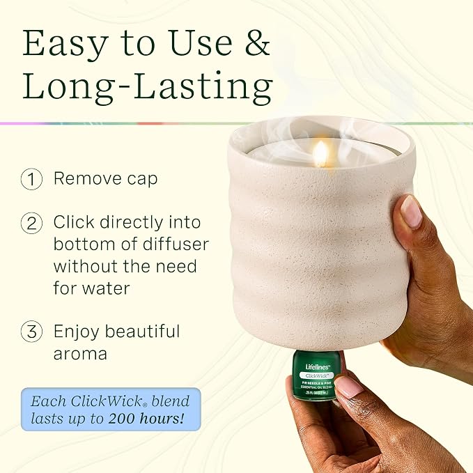 ClickWick Essential Oil Blends for Lifelines Diffusers, 3-Pack Walk in The Woods Set - Essential Oil Blend Refill for Candle, Plant & Shower Aromatherapy Diffuser - Fragrance for Diffusers