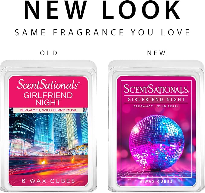 ScentSationals Girlfriend Night Scented Wax Melts - Bergamot & Wild Berry, 10oz (24 Cubes)