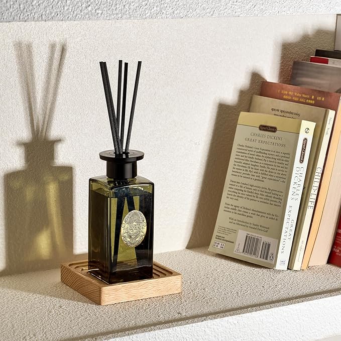 M&SENSE 6.3 oz Large Reed Diffuser Set | Lime+Basil Scent Oil Diffuser with Sticks | Hotel Collection Non-Toxic Home Fragrance |for Bedroom Bathroom Living Room