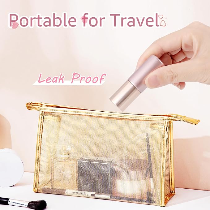 10 Pack 5mL Empty Glass Roll On Bottles Rose Gold with Stainless Steel Ball Applicator for Essential Oils Perfume Refillable Leak Proof Travel Portable DIY Craft Eye Care Sample