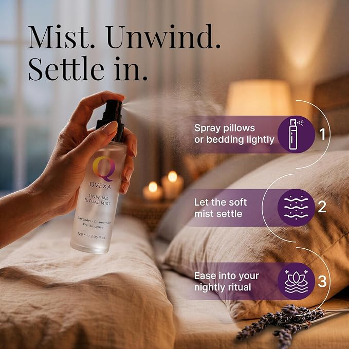 Unwind Ritual Deep Sleep Pillow Spray & Aromatherapy Mist, 4.06 fl oz | Stress relief aromatherapy mist with Chamomile & Frankincense, linen, bed & pillow sleep spray, relaxation, anytime reset.