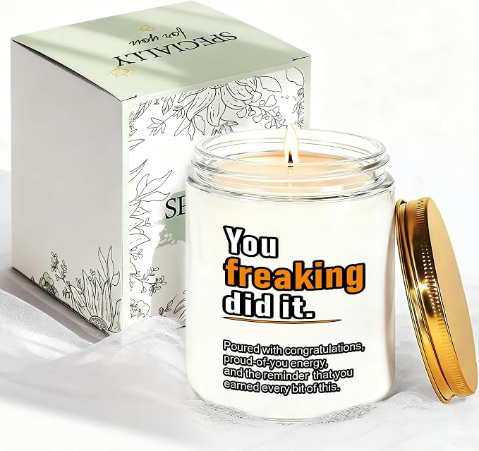 2026 Graduation Gifts for Her Him, Congratulations Grad Decoration for Women Men, Graduate Presents for Masters Degree PHD College High School Nurse, 7oz Funny Lavender Scented Candle, Style-H