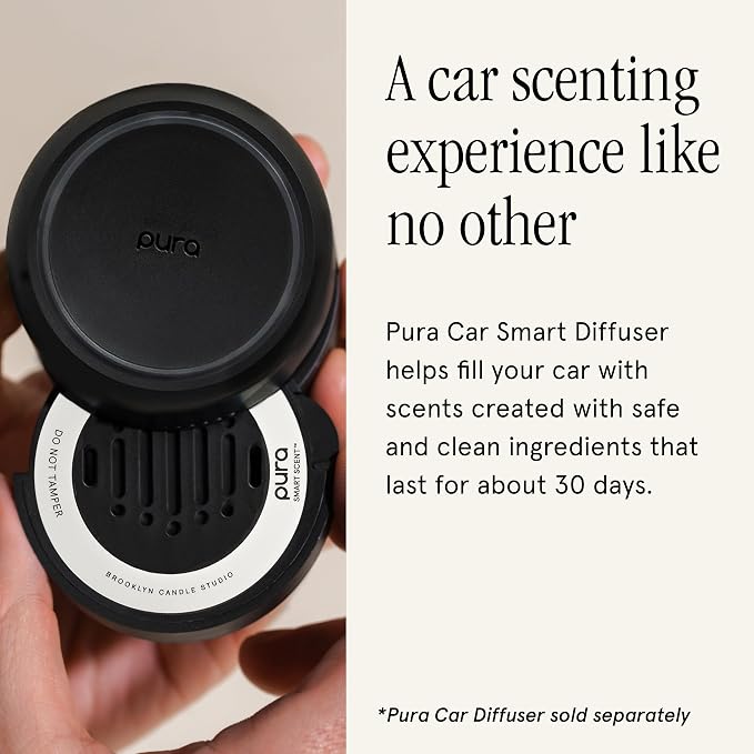 Pura & Brooklyn Candle Studio - Car Scent Refill for Pura Car Diffusers - Premium Fragrance for Smart Diffuser - Long Lasting, up to 30 Days of Scent - Santorini