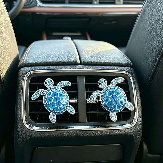 4pcs Cute Sea Turtles Car Air Vent Diffuser – Clip-On Air Freshener with Replaceable Refills, Perfect for SUV, Truck & Sedan, Adorable Car Interior Accessory & Creative Gift Idea(Blue, Ocean)