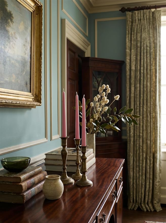 4PK 10" Classic Taper Candles, Dusty Rose Pink, 7-8 Hours Long Burning, Unscented Tall Candlesticks
