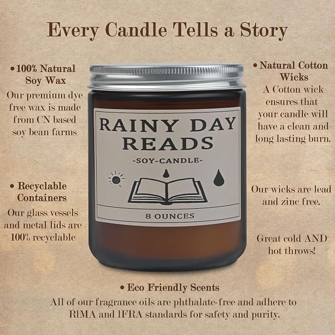 Book Lover Candle,Book Lovers Gift Ideas, Candle for Women, Reading Gifts, Birthday Gifts, Holiday, Scented Candles for Men, Women, Librarian 8oz