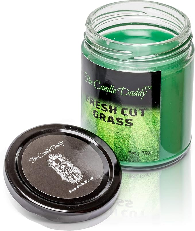 Fresh Cut Grass Candle- 6 oz jar Candle- up to 40 Hour Burn time