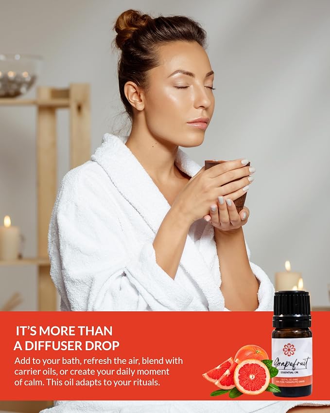 Essence Grapefruit Essential Oil, 5 ml | Aromatherapy Oil for Diffusers & Personal Use | Natural Fragrance for Relaxation, Clarity & Wellness | Made in USA | Fresh & Zesty Scent