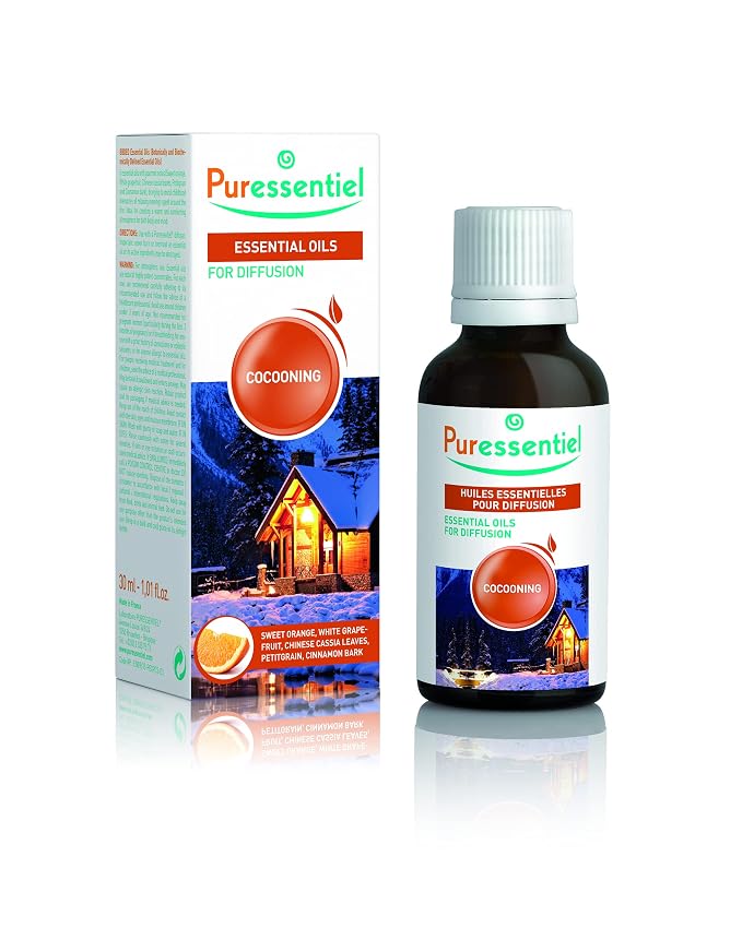Puressentiel Cocooning Essential Oil Diffusing Blend, Aromatherapy Relief, Calming - 100% Pure & Natural - Therapeutic Grade, Premium & Certified Quality - Made in France – 1.01 fl oz