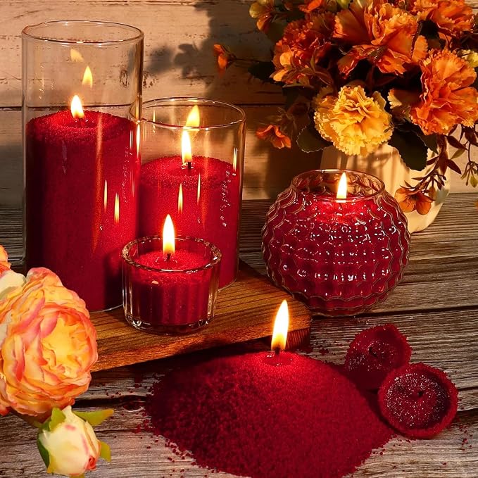 1.1LB Rose Scented Candle Sand with Wicks, Candle Wax for DIY Candles Making, Refillable Beaded Wax Non-Toxic Sand Beaded Waxs Customized Making for Home Decoration Wedding Party (Rose Scented)