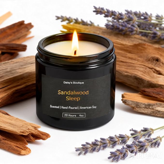 Scented Candles for Home Aromatherapy Candle Gift Present Set Soy Wax Long Lasting Gift Birthday Mother's Day Thanksgiving 3 Pack ((Sandalwood + Woody Blush + BlackCedarJuniper) Black Glass Jar)