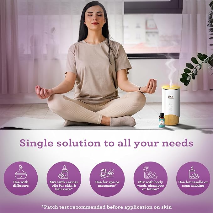GuruNanda Essential Oils Set – 6 Pack (10mL Each), Lavender, Peppermint, Eucalyptus, Lemongrass, Grapefruit & Ylang Ylang, 100% Natural Aromatherapy Oils for Diffuser, Massage & DIY Candle Making