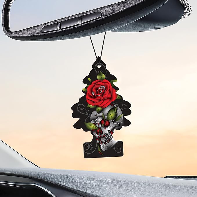LITTLE TREES Car Air Freshener | Hanging Tree Provides Long Lasting Scent for Auto and Home | 24 Air Fresheners |Rose Thorn