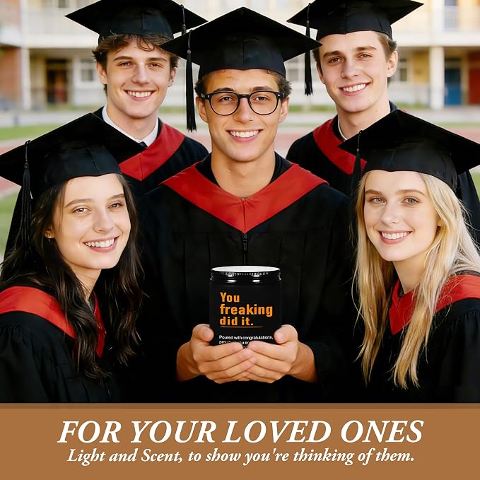 2026 Graduation Gifts for Her Him, Congratulations Grad Decoration for Women Men, Graduate Presents for College High School Masters Degree PHD Nurse, 7oz Funny Lavender Scented Candle, Style-J