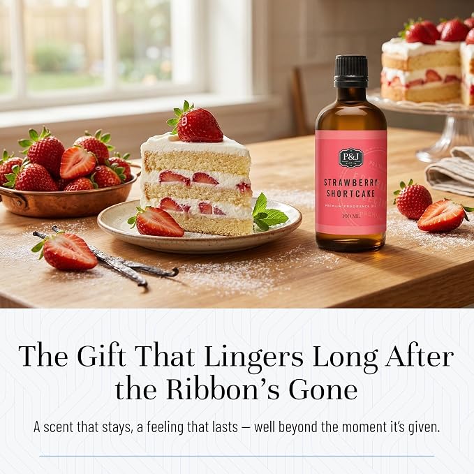 P&J Trading Fragrance | Strawberry Shortcake Oil 100ml - Candle Scents for Candle Making, Freshie Scent, Soap Making Supplies, Diffuser Oil Scents