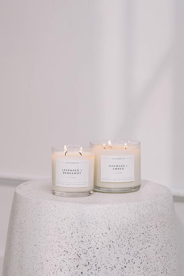 Calyan Wax Co. Apples & Maple Bourbon 3 Wick Scented Candle - 43 Hour Burn - Luxury 3 Wick Soy Candles - Clean Soy Wax Candles - Long Lasting Large Glass Jar Candle for Home - 14.9oz