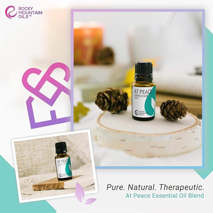 Rocky Mountain Oils at Peace Essential Oil Blend with Essential Oils - Aromatherapy Oils for Diffuser and Topical - Relaxing and Calming Essential Oils - 15ml