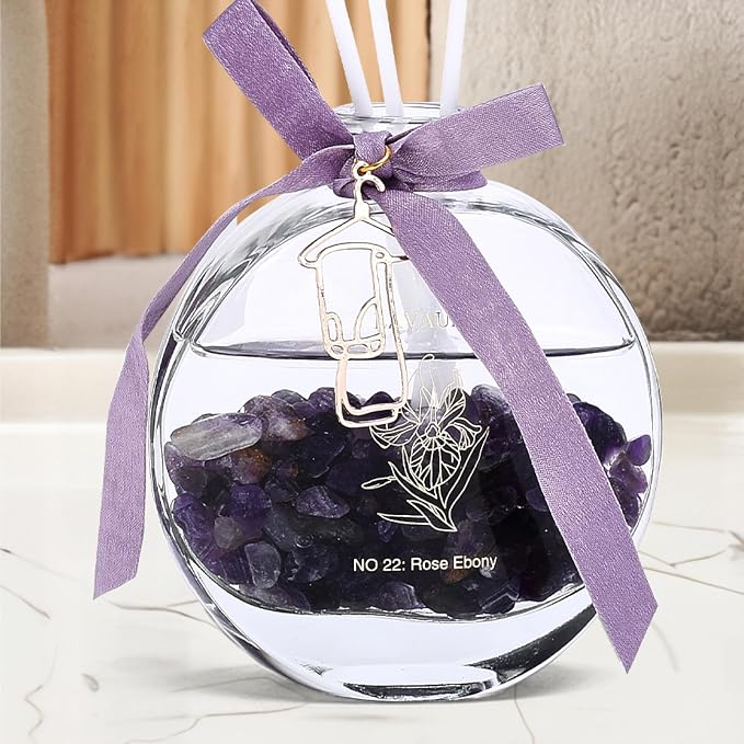 Lavault Reed Diffusers for Home Fragrance Scented - Fragrance Diffusers - Gift Set for Women - Essential Oil for Aromatherapy - Room Aroma Fresheners - Scent Diffuser for Home - Rose Ebony Aroma