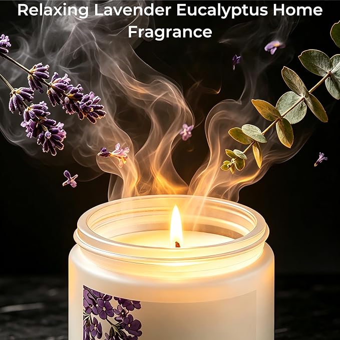 Lavender Eucalyptus Soy Candle 7oz – Relaxing Aromatherapy | Lavender eucalyptus aroma · Clean burn · Long-lasting fragrance · Calming effect · Stress relief · Gift ready