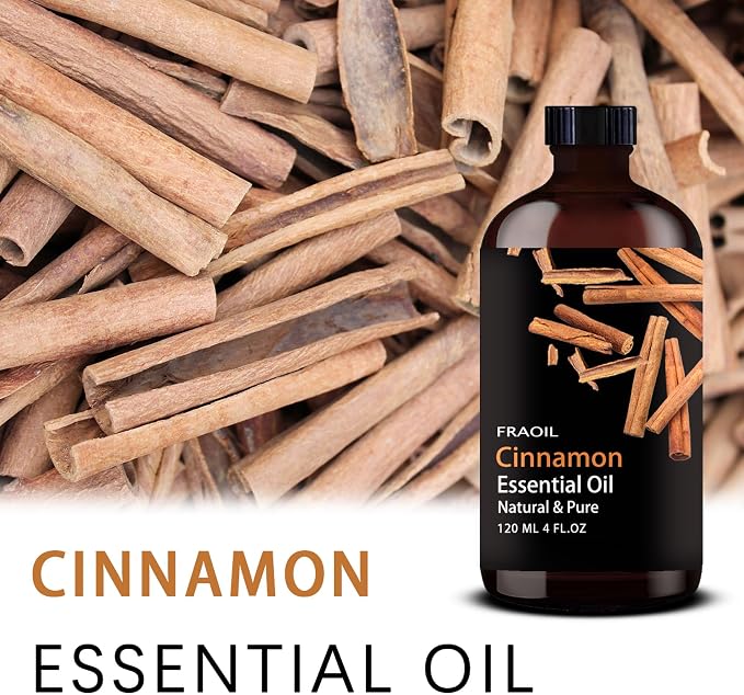 Cinnamon Essential Oil, Cinnamon Oil 4 Fl Oz 120ML for Diffuser Humidifier Yoga Cleaning DIY Candle Soap Making Essential Oils