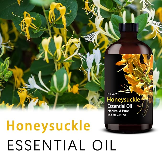 Honeysuckle Essential Oil, Honeysuckle Oil 4 Fl Oz 120ML for Diffuser Humidifier Yoga Cleaning DIY Candle Soap Making Essential Oils