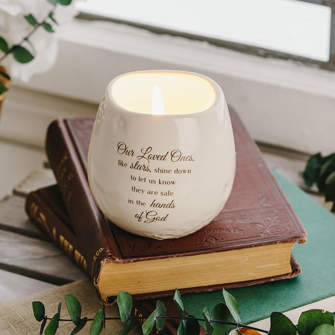 Pavilion Gift Company - Light Your Way Memorial 19175 in Memory Loved Ones Shine Ceramic Soy Wax Candle