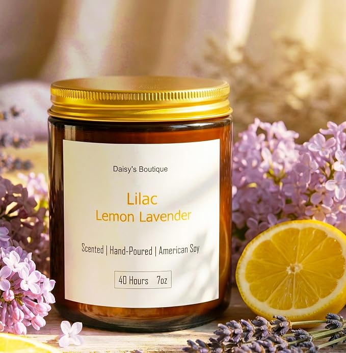 3 Pack Scented Candles for Home Aromatherapy Candle Gift Set Soy Wax Long Lasting Gift Birthday Mother's Thanksgiving Day Present (Amer Jar (Lime Basil + Lavender Lilac + Jasmine Sandalwood))
