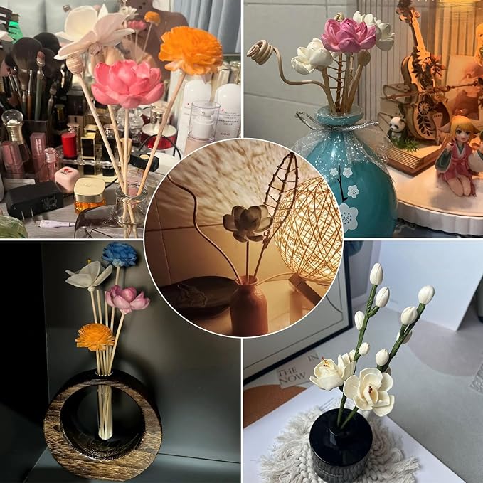 Artificial Flower Rattan Sticks Set Fireless Fragrances Reed Diffuser Stick Essential Oil Aroma Diffuser Sticks DIY Ornaments Home Decor - Style 10