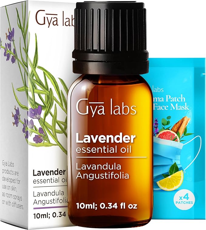 Holy Basil Essential Oil for Diffuser & Lavender Oil Essential Oil for Diffuser Set - Aromatherapy Grade Essential Oils Set - 2x0.34 fl oz - Gya Labs