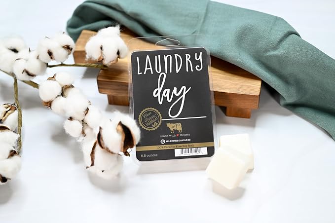 Milkhouse Candle Company Laundry Day Soy Wax Melts - Sun-Dried Linen | Dewy Greens | Gentle Breeze Scented - 5.5 oz, Hand-Poured, Made in the USA