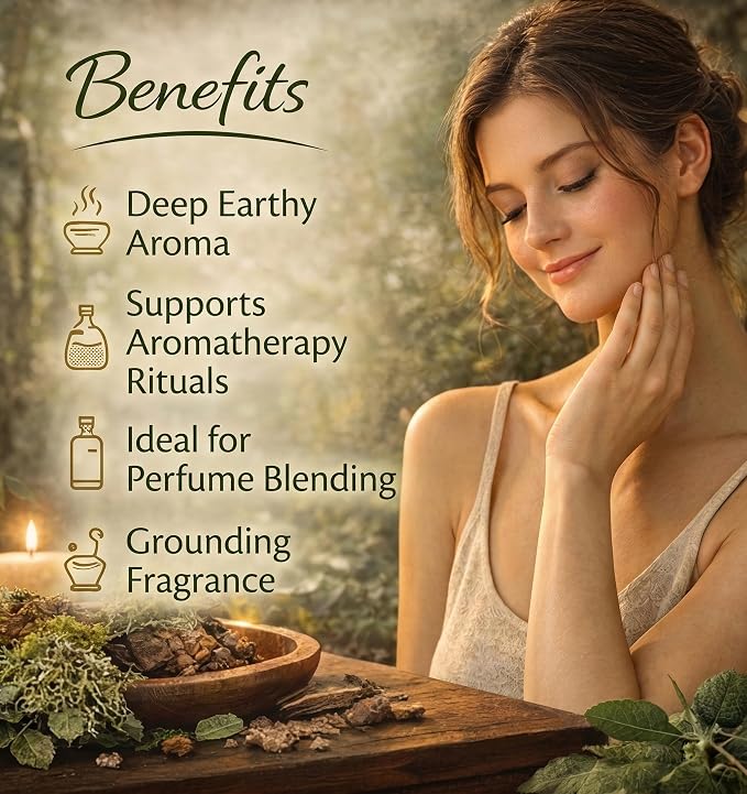 dève herbes Oakmoss Essential Oil (Evernia prunastri) Pure | Non-Sticky | Non-Greasy | Lightweight | Men & Women | All Skin Types | Steam Distilled 30ml (1 oz)