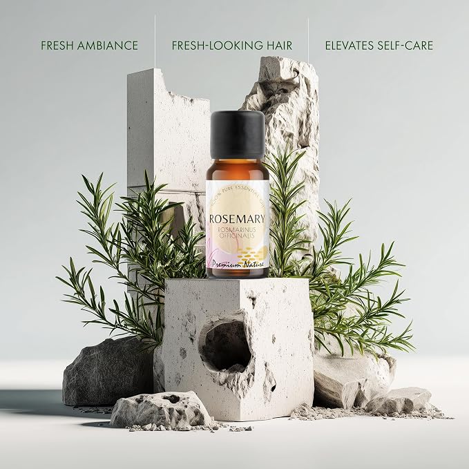 Organic Rosemary Essential Oil | 100% Pure & Natural Rosmarinus officinalis Leaf Oil Fresh Herbal Camphoraceous Aroma | for Diffuser, Candle Making & DIY Aromatherapy Blends, 10ml