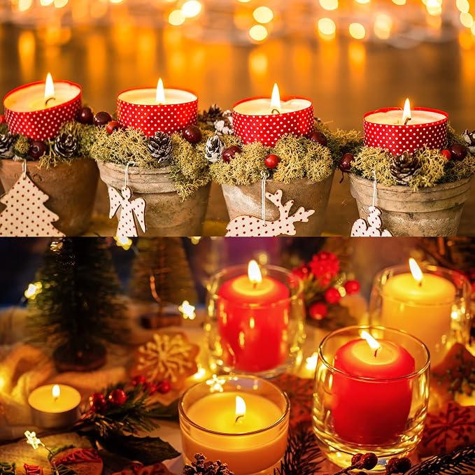 EricX Light Candle Making Kit, 60pcs Candle Wicks, 60pcs Candle Wicks Sticker, 1pc Candle Wax Pouring Pot, 2pcs 3-Hole Wicks Centering Devices, 1pc Mixing Spoon, DIY Candles Craft Tools