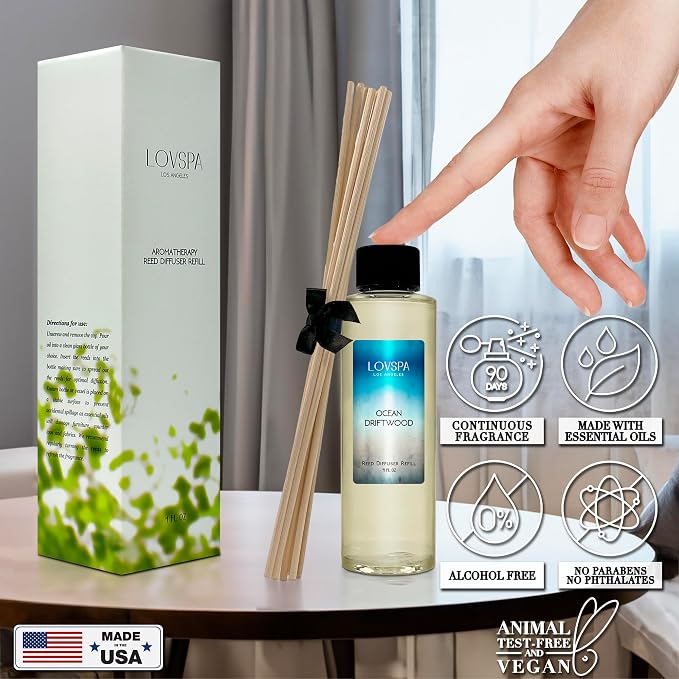 Japanese Honeysuckle Diffuser Oil - Luxury Essential Oils for Diffuser Refill & Air Freshener Room Spray - Long-Lasting & Natural Home Fragrance, Scented Oil for Diffusers, USA Made, 4oz