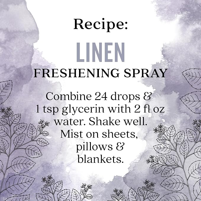 Aura Cacia Linen Essential Oil Blend, Boxed 0.25 fl. oz. - Light Aroma, No Synthetic Fragrances