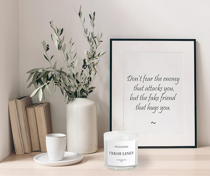 Urban Concepts by DECOCANDLES - Fresh Linen - Highly Scented Soy Candle - Long Lasting Clean Aroma - Hand Poured in USA (6 Oz.)