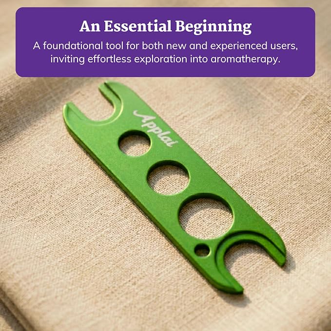 Applairelief - Roll-On Bottle Keys - Essential Oil Roller Ball Remover Tool - Precision Metal Cap Opener for Roller Bottles - Refillable Rollerball Aromatherapy Accessor - Green