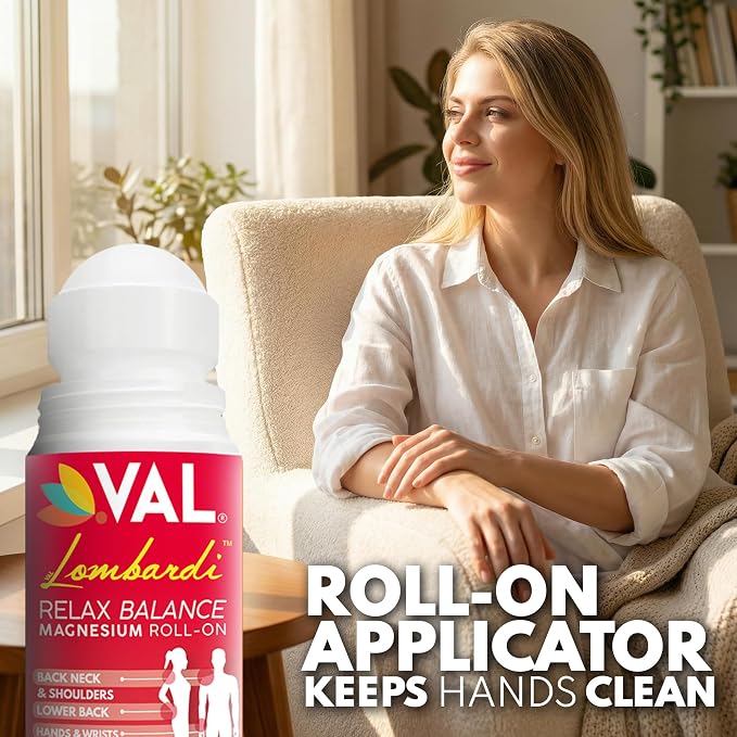 VAL Lombardi Magnesium Roll-On 3oz | Zechstein Magnesium + Arnica | Joint & Muscle Relief for Back, Neck, Legs & Feet