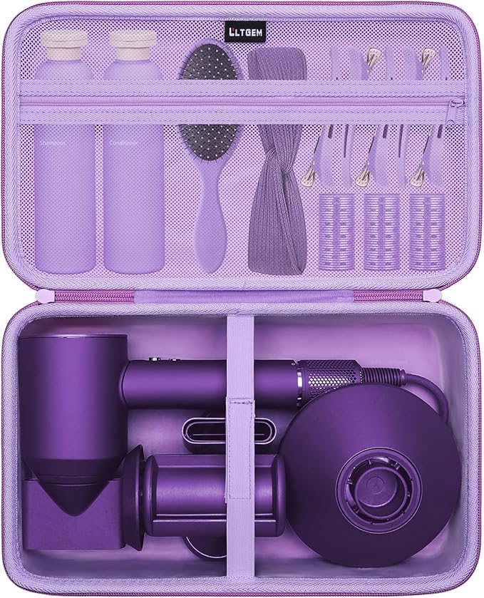 Hair Dryer Case Compatible with Dyson Supersonic Hair Dryer, Laifen SE / SE Lite, Slopehill 1902, Cosy Companions ZCY883, ANNE BETTY Blow Dryer Cases, Blow Dryer Storage Cases, Purple(Case Only)