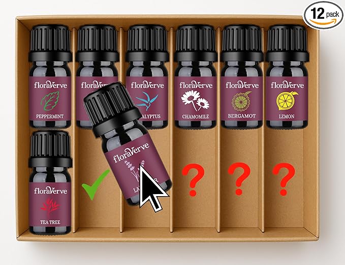 floraVerve Essential Oils Collection, Build Your Own Starter Kit, 12 x5ml Natural Essential Oils Customized Set (myFloraPack 12x5ml)