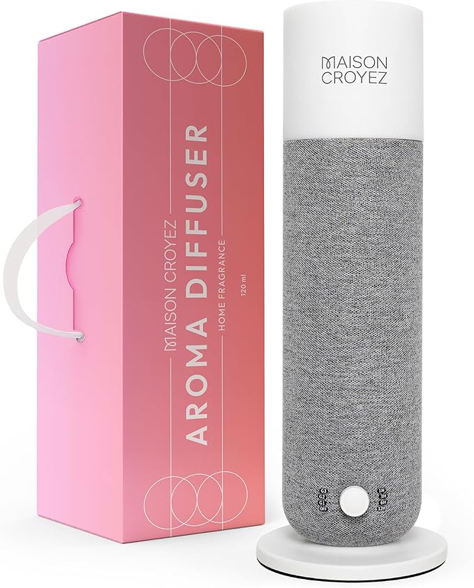 Waterless Essential Oil Diffuser (120ml Bottle) – Nebulizing Aroma Diffuser, 3 Intensity Levels, 1/3/6H Timer + Auto Mode, Warm Ambient Light, Up to 600 sqft