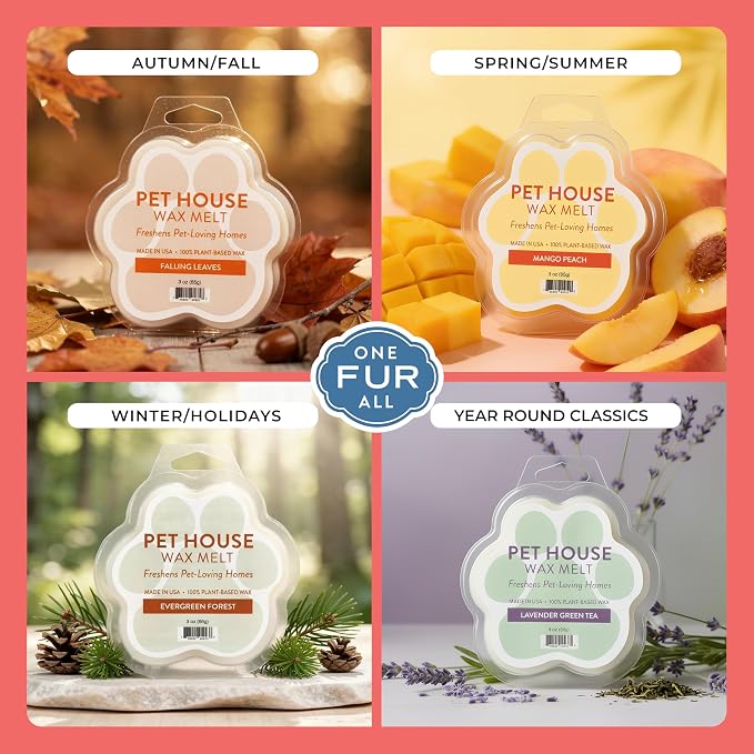 Pet House Scented Wax Melts Long-Lasting, Pet-Friendly Plant Based, Wax Melts for Home, Vanilla Creme Brulee 3 OZ Each, 2 Pack