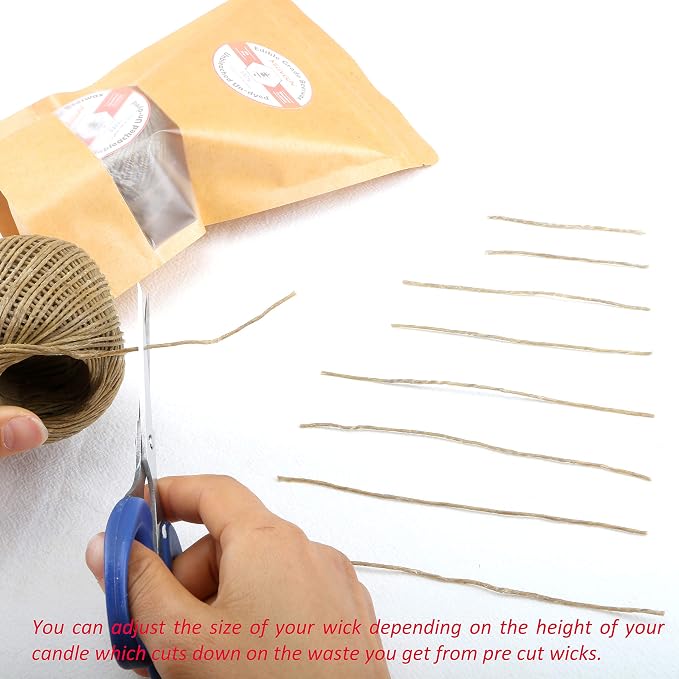 MILIVIXAY Hemp Wick with Natural Beeswax Coating, Edible Grade Beeswax, 200 FT Spool, Standard Size (1.0mm),Unbleached, Un-Dyed and 100% Organic.