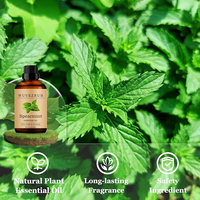 Spearmint Essential Oils 60ML, Pure Spearmint Essential Oil for Aromatherapy Diffuser - 2 Fl Oz