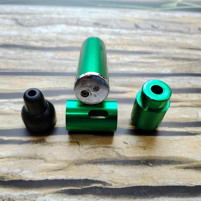 Torch Lighter,Handheld Multifunctional All-in-One Tube Built-in Detachable Windproof Lighter,Outdoor,Indoor,Camping,Candle,Birthday,Green (2PCS)