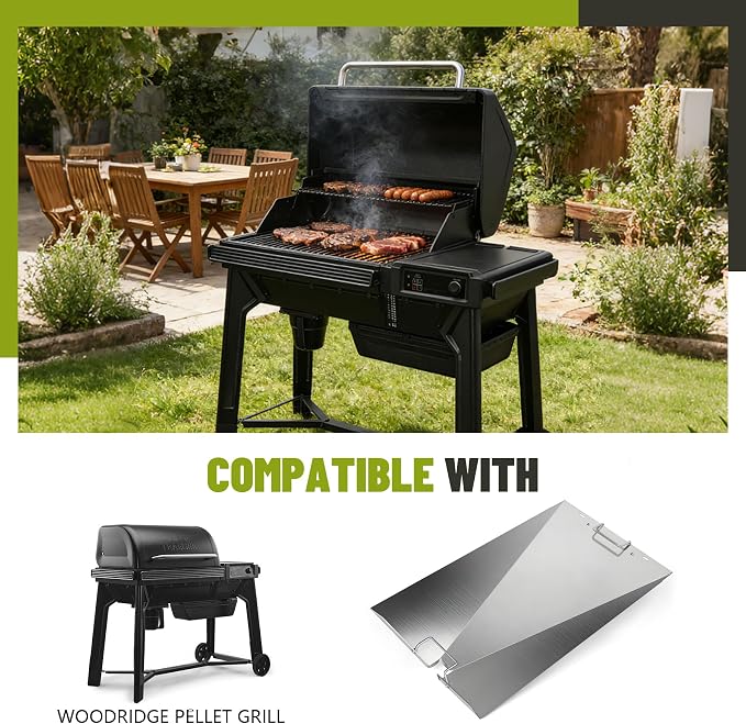 Drip Tray for Traeger Woodridge Grill Grease Drip Pan Wood Pellet TFB86MLH Replacement Parts KIT0939 Stainless Steel Heat Shield Grills Accessories